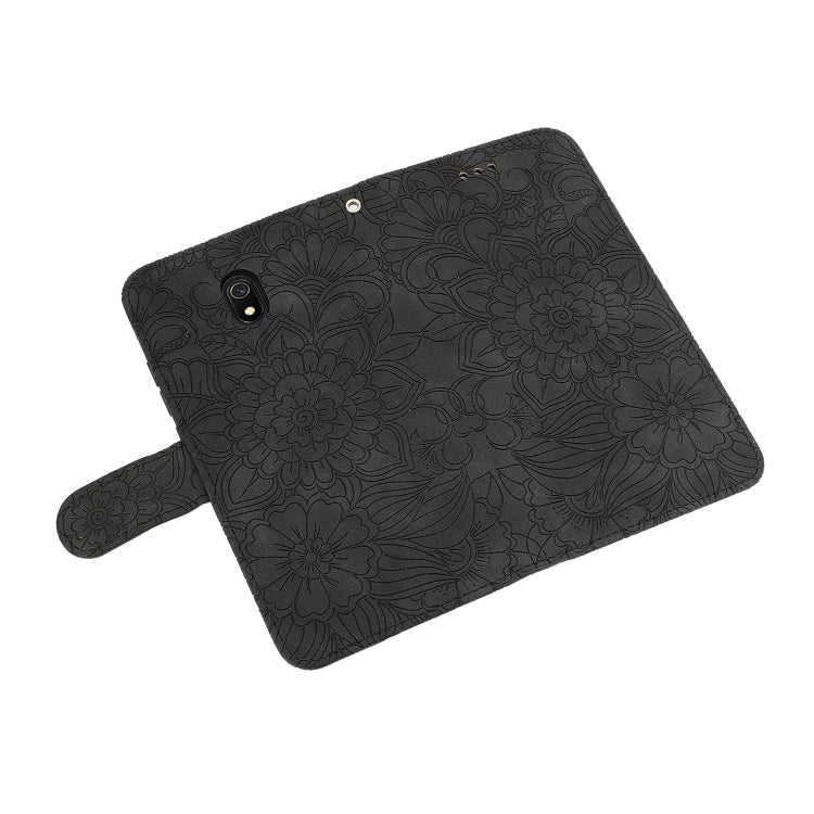 For Xiaomi Redmi 8A Skin Feel Embossed Sunflower Horizontal Flip Leather Case with Holder & Card Slots & Wallet & Lanyard