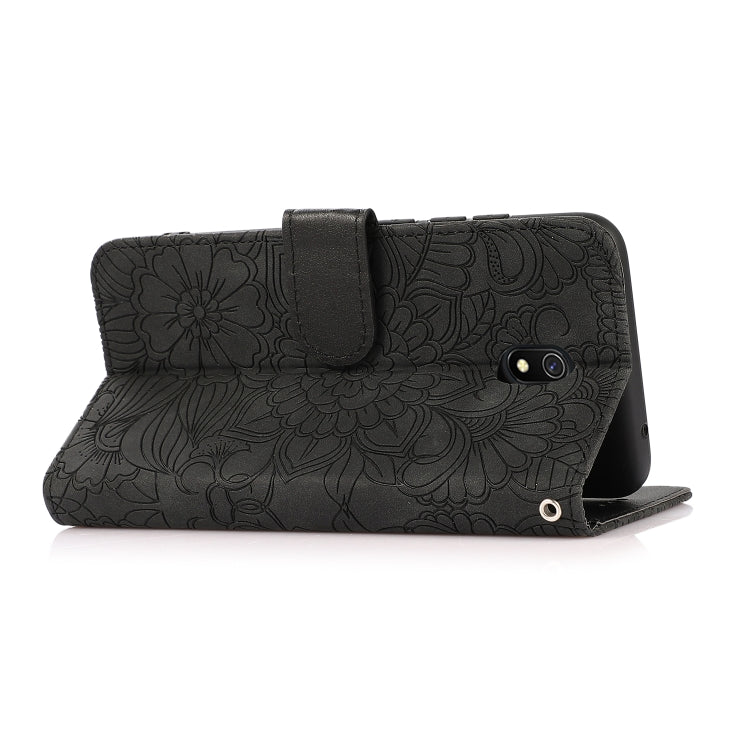 For Xiaomi Redmi 8A Skin Feel Embossed Sunflower Horizontal Flip Leather Case with Holder & Card Slots & Wallet & Lanyard