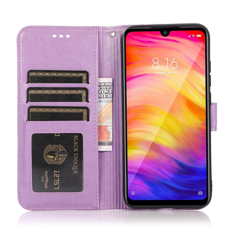 For Xiaomi Redmi Note 7 Skin Feel Embossed Sunflower Horizontal Flip Leather Case with Holder & Card Slots & Wallet & Lanyard