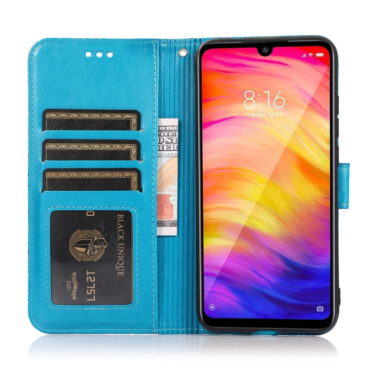 For Xiaomi Redmi Note 7 Skin Feel Embossed Sunflower Horizontal Flip Leather Case with Holder & Card Slots & Wallet & Lanyard
