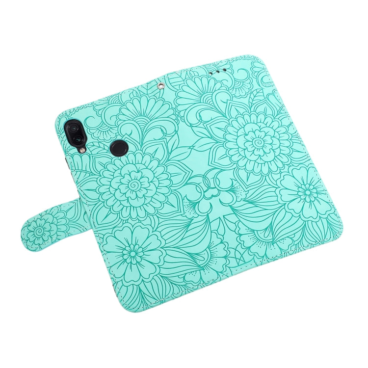For Xiaomi Redmi Note 7 Skin Feel Embossed Sunflower Horizontal Flip Leather Case with Holder & Card Slots & Wallet & Lanyard