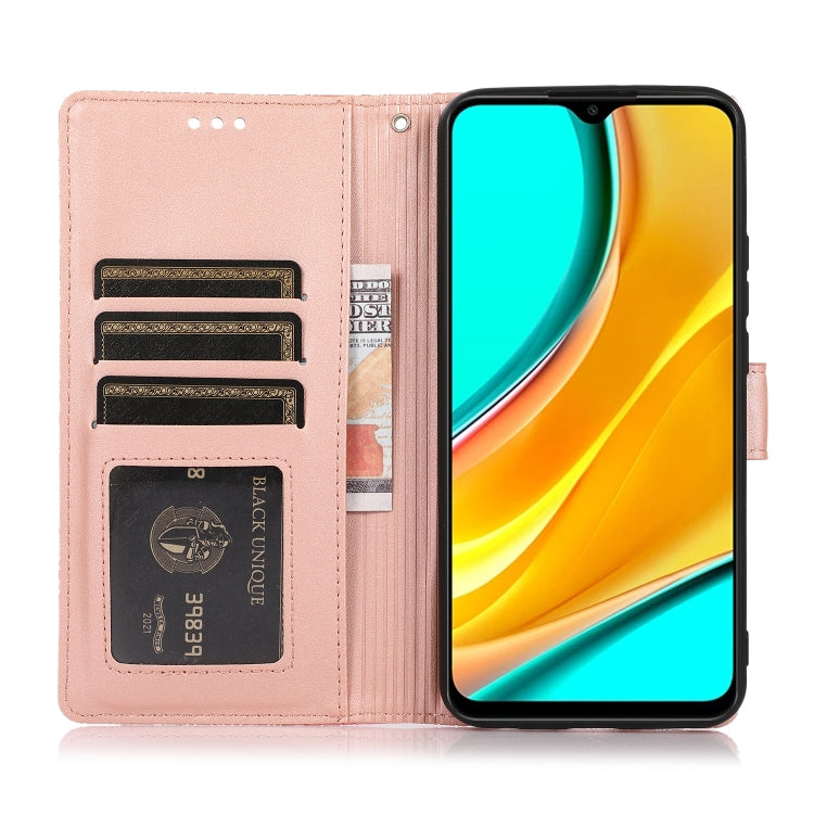 For Xiaomi Redmi 9 Skin Feel Embossed Sunflower Horizontal Flip Leather Case with Holder & Card Slots & Wallet & Lanyard