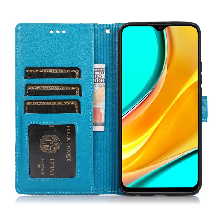 For Xiaomi Redmi 9 Skin Feel Embossed Sunflower Horizontal Flip Leather Case with Holder & Card Slots & Wallet & Lanyard