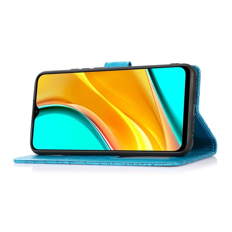 For Xiaomi Redmi 9 Skin Feel Embossed Sunflower Horizontal Flip Leather Case with Holder & Card Slots & Wallet & Lanyard