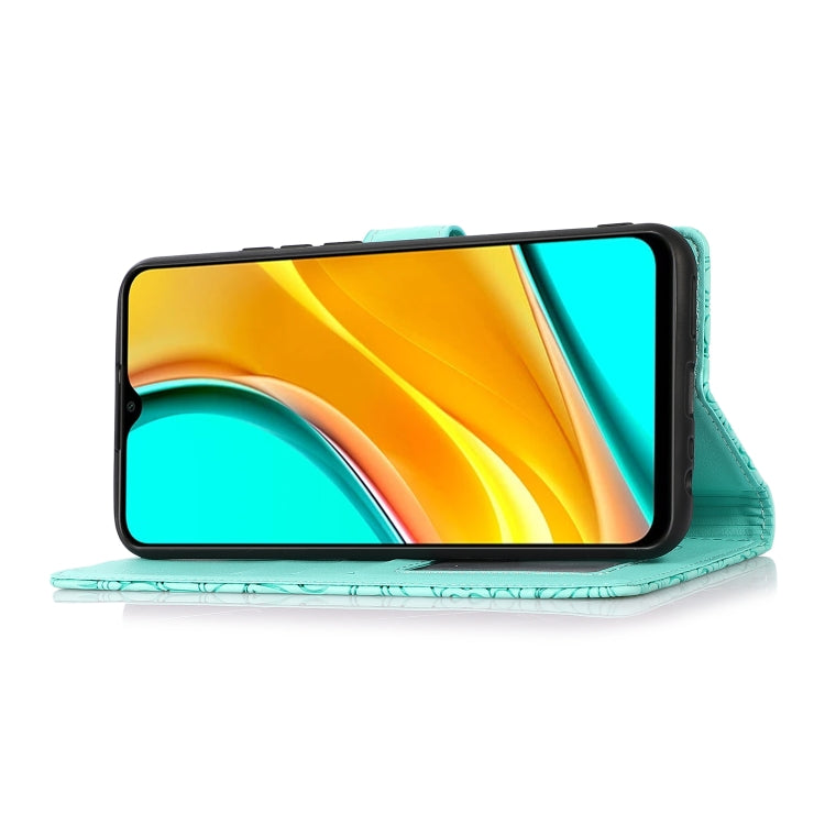 For Xiaomi Redmi 9 Skin Feel Embossed Sunflower Horizontal Flip Leather Case with Holder & Card Slots & Wallet & Lanyard