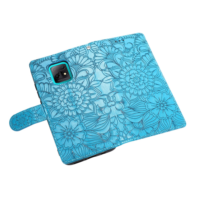 For Xiaomi Redmi 10X 5G Skin Feel Embossed Sunflower Horizontal Flip Leather Case with Holder & Card Slots & Wallet & Lanyard
