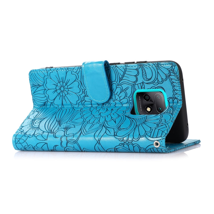 For Xiaomi Redmi 10X 5G Skin Feel Embossed Sunflower Horizontal Flip Leather Case with Holder & Card Slots & Wallet & Lanyard