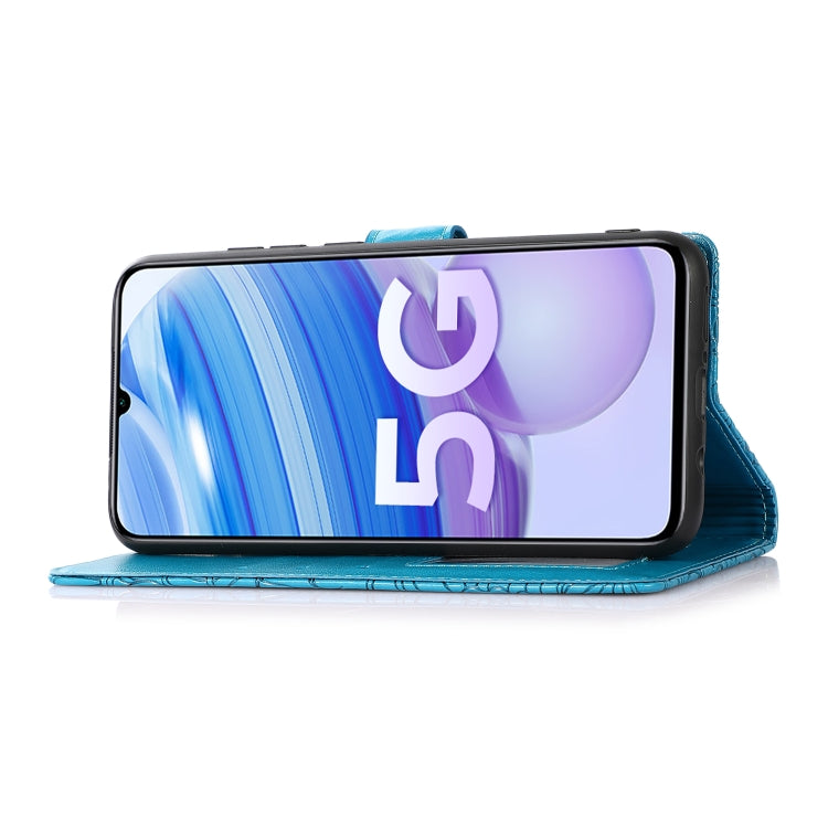 For Xiaomi Redmi 10X 5G Skin Feel Embossed Sunflower Horizontal Flip Leather Case with Holder & Card Slots & Wallet & Lanyard