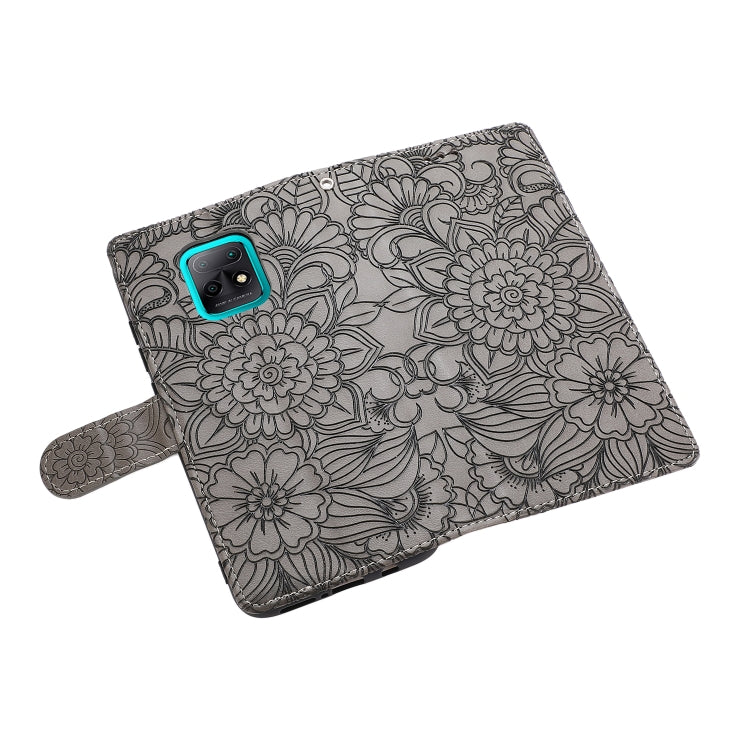 For Xiaomi Redmi 10X 5G Skin Feel Embossed Sunflower Horizontal Flip Leather Case with Holder & Card Slots & Wallet & Lanyard