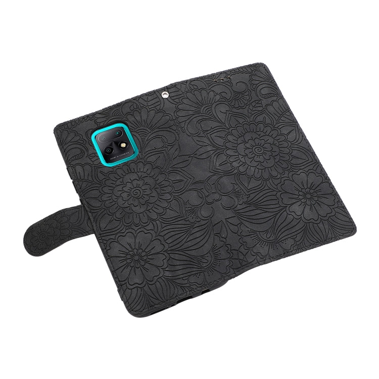 For Xiaomi Redmi 10X 5G Skin Feel Embossed Sunflower Horizontal Flip Leather Case with Holder & Card Slots & Wallet & Lanyard