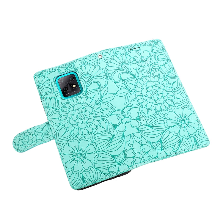 For Xiaomi Redmi 10X 5G Skin Feel Embossed Sunflower Horizontal Flip Leather Case with Holder & Card Slots & Wallet & Lanyard