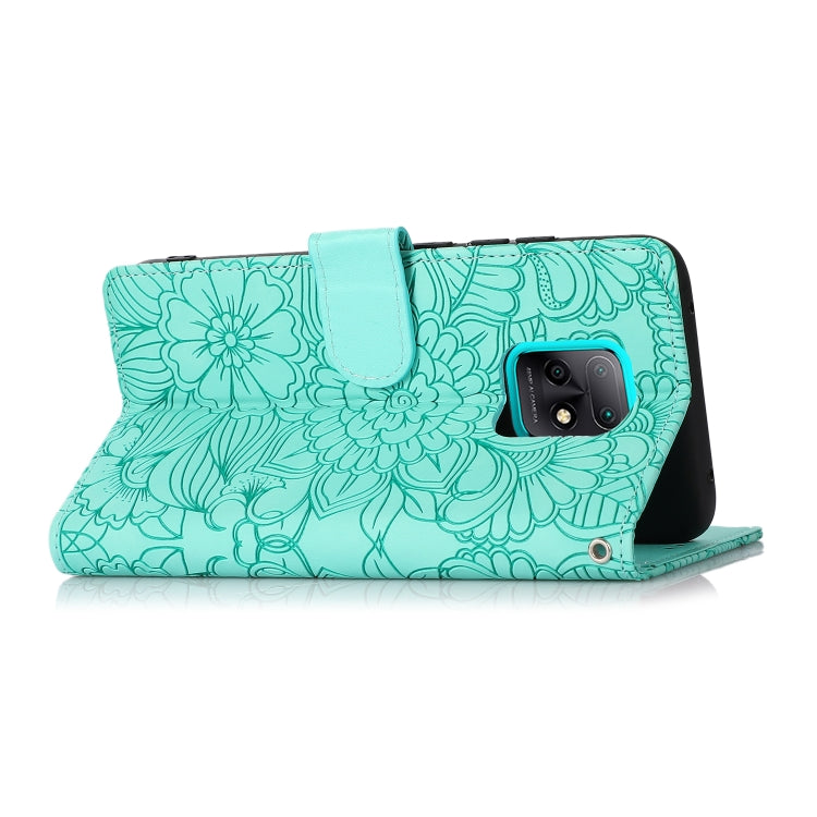 For Xiaomi Redmi 10X 5G Skin Feel Embossed Sunflower Horizontal Flip Leather Case with Holder & Card Slots & Wallet & Lanyard