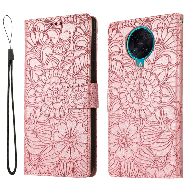 For Xiaomi Redmi K30 Pro Skin Feel Embossed Sunflower Horizontal Flip Leather Case with Holder & Card Slots & Wallet & Lanyard