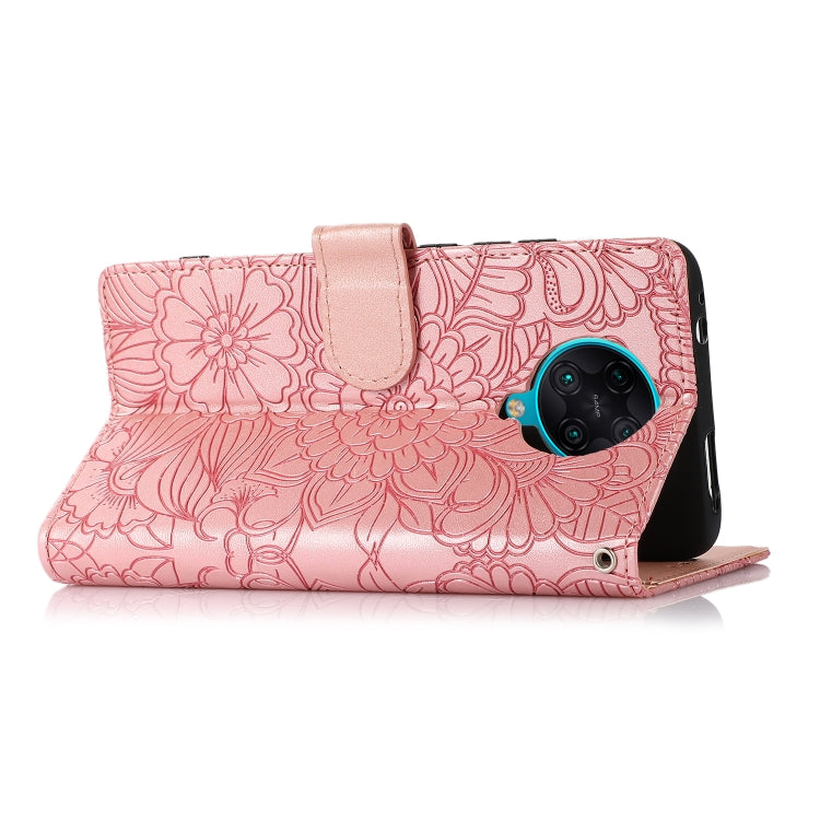 For Xiaomi Redmi K30 Pro Skin Feel Embossed Sunflower Horizontal Flip Leather Case with Holder & Card Slots & Wallet & Lanyard