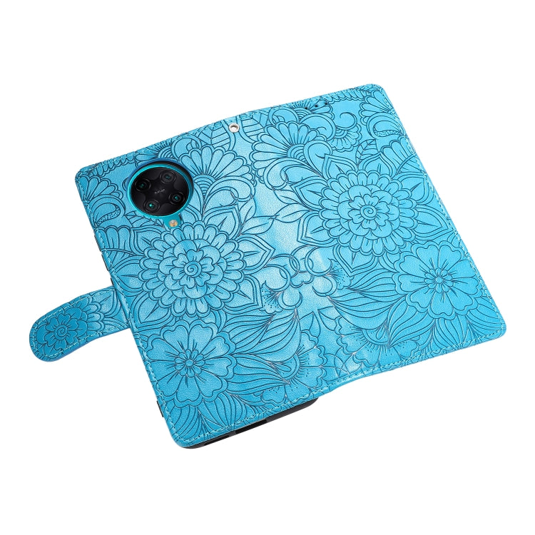 For Xiaomi Redmi K30 Pro Skin Feel Embossed Sunflower Horizontal Flip Leather Case with Holder & Card Slots & Wallet & Lanyard