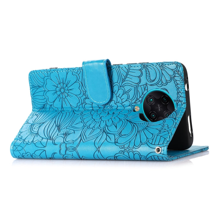 For Xiaomi Redmi K30 Pro Skin Feel Embossed Sunflower Horizontal Flip Leather Case with Holder & Card Slots & Wallet & Lanyard