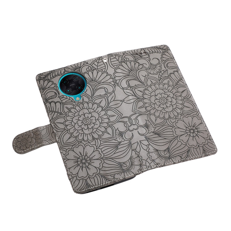 For Xiaomi Redmi K30 Pro Skin Feel Embossed Sunflower Horizontal Flip Leather Case with Holder & Card Slots & Wallet & Lanyard