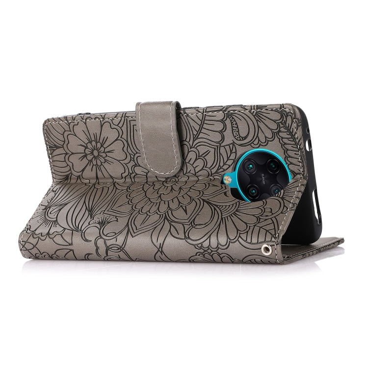 For Xiaomi Redmi K30 Pro Skin Feel Embossed Sunflower Horizontal Flip Leather Case with Holder & Card Slots & Wallet & Lanyard