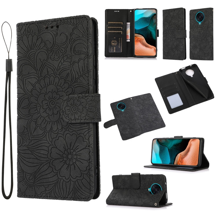 For Xiaomi Redmi K30 Pro Skin Feel Embossed Sunflower Horizontal Flip Leather Case with Holder & Card Slots & Wallet & Lanyard