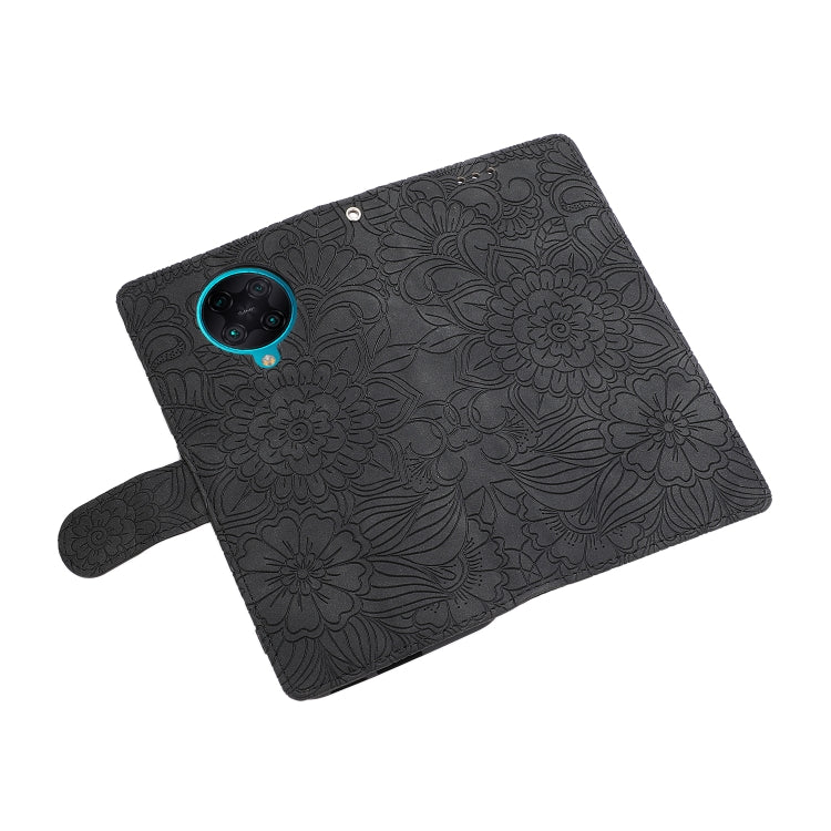 For Xiaomi Redmi K30 Pro Skin Feel Embossed Sunflower Horizontal Flip Leather Case with Holder & Card Slots & Wallet & Lanyard