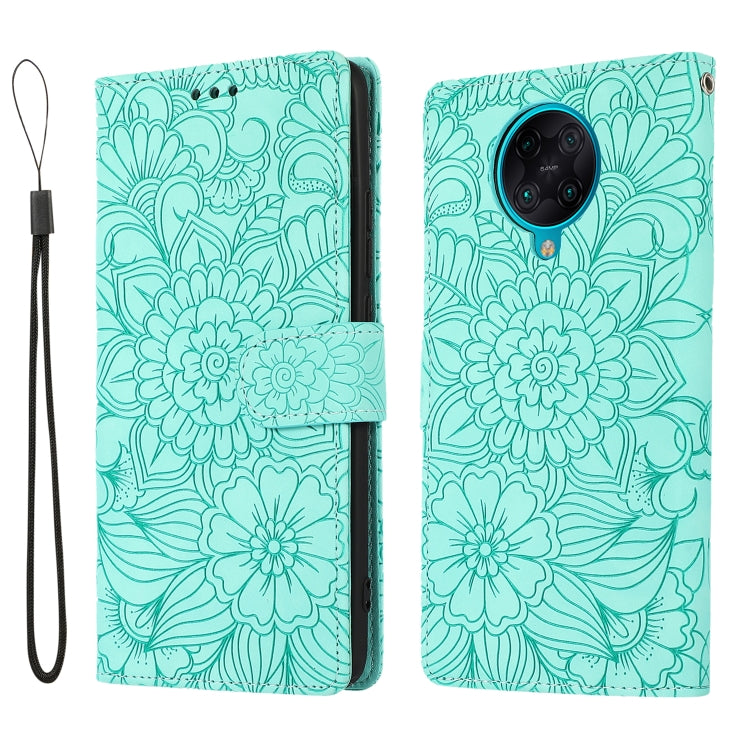 For Xiaomi Redmi K30 Pro Skin Feel Embossed Sunflower Horizontal Flip Leather Case with Holder & Card Slots & Wallet & Lanyard