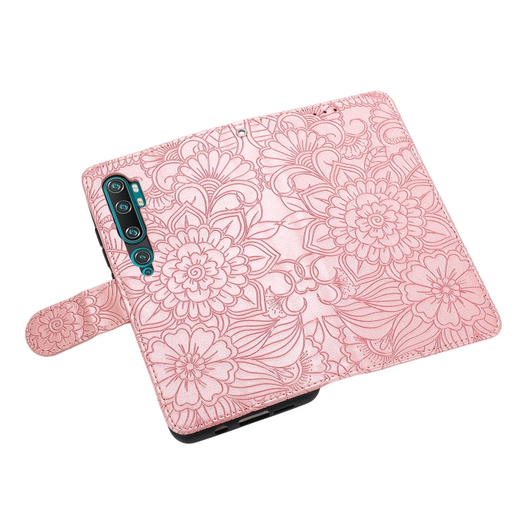 For Xiaomi Mi CC9 Pro Skin Feel Embossed Sunflower Horizontal Flip Leather Case with Holder & Card Slots & Wallet & Lanyard