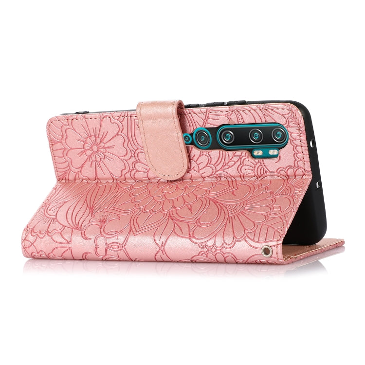 For Xiaomi Mi CC9 Pro Skin Feel Embossed Sunflower Horizontal Flip Leather Case with Holder & Card Slots & Wallet & Lanyard