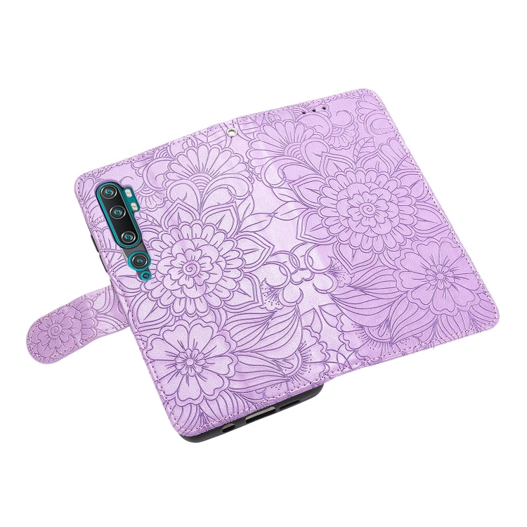 For Xiaomi Mi CC9 Pro Skin Feel Embossed Sunflower Horizontal Flip Leather Case with Holder & Card Slots & Wallet & Lanyard