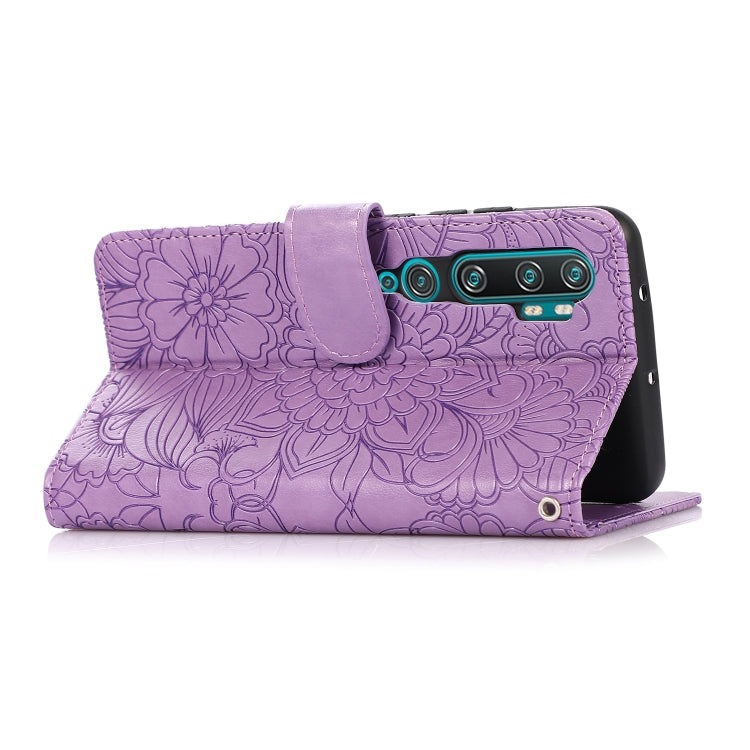 For Xiaomi Mi CC9 Pro Skin Feel Embossed Sunflower Horizontal Flip Leather Case with Holder & Card Slots & Wallet & Lanyard