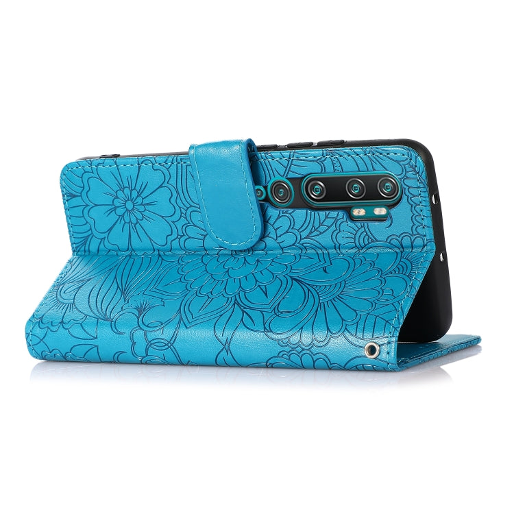 For Xiaomi Mi CC9 Pro Skin Feel Embossed Sunflower Horizontal Flip Leather Case with Holder & Card Slots & Wallet & Lanyard