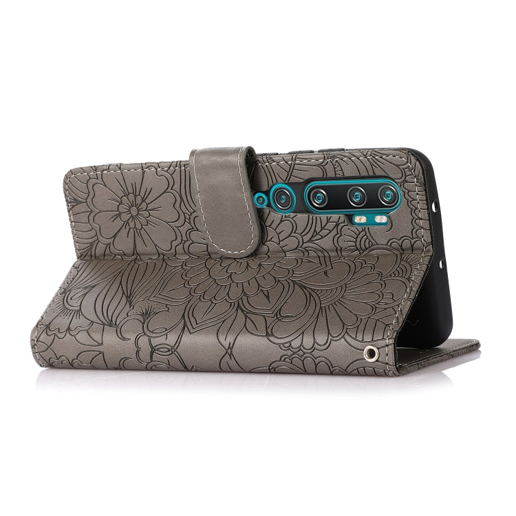 For Xiaomi Mi CC9 Pro Skin Feel Embossed Sunflower Horizontal Flip Leather Case with Holder & Card Slots & Wallet & Lanyard