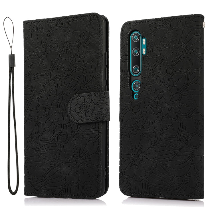For Xiaomi Mi CC9 Pro Skin Feel Embossed Sunflower Horizontal Flip Leather Case with Holder & Card Slots & Wallet & Lanyard
