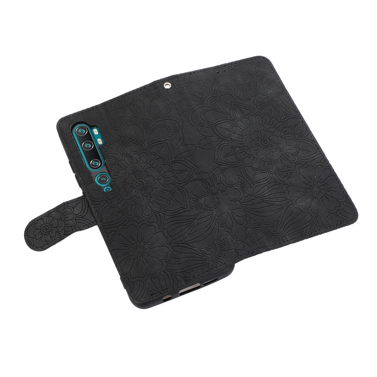 For Xiaomi Mi CC9 Pro Skin Feel Embossed Sunflower Horizontal Flip Leather Case with Holder & Card Slots & Wallet & Lanyard