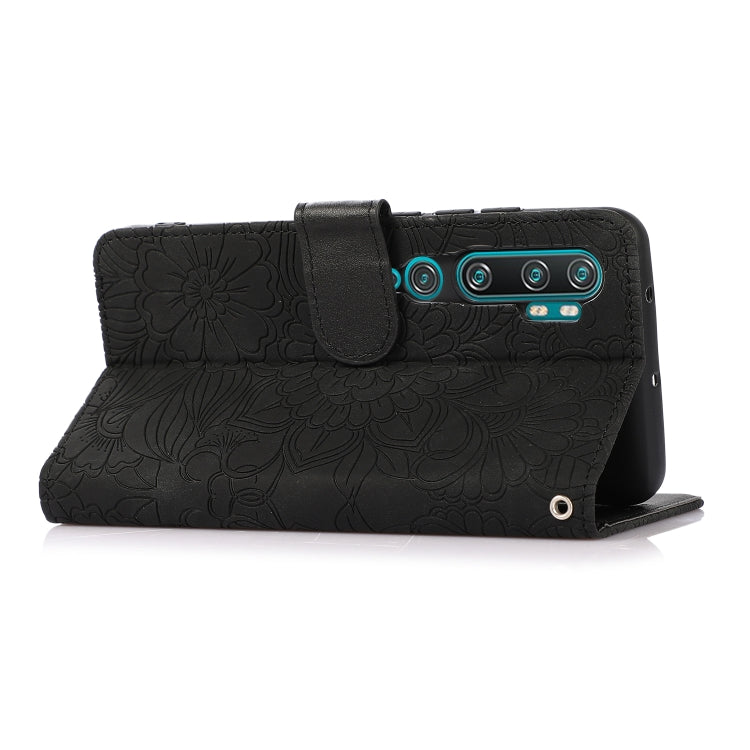 For Xiaomi Mi CC9 Pro Skin Feel Embossed Sunflower Horizontal Flip Leather Case with Holder & Card Slots & Wallet & Lanyard