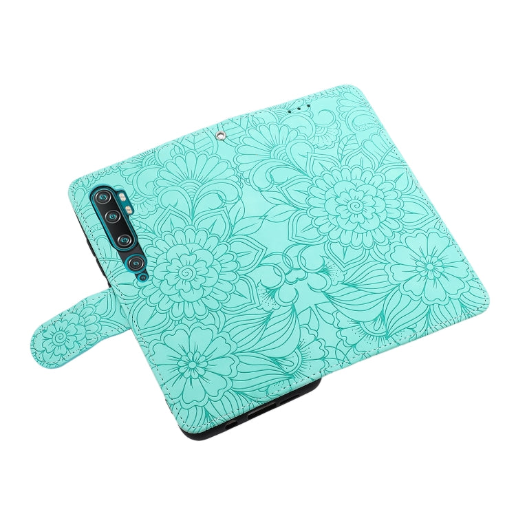 For Xiaomi Mi CC9 Pro Skin Feel Embossed Sunflower Horizontal Flip Leather Case with Holder & Card Slots & Wallet & Lanyard