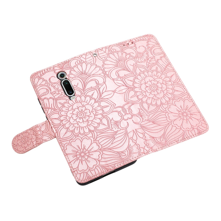 For Xiaomi Redmi K20 Skin Feel Embossed Sunflower Horizontal Flip Leather Case with Holder & Card Slots & Wallet & Lanyard