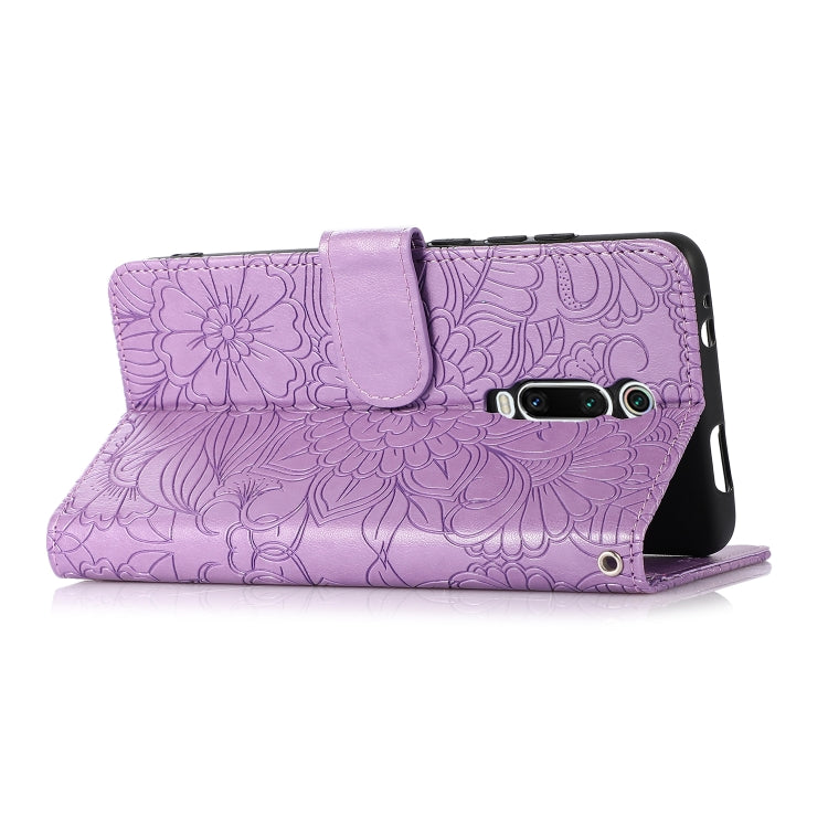 For Xiaomi Redmi K20 Skin Feel Embossed Sunflower Horizontal Flip Leather Case with Holder & Card Slots & Wallet & Lanyard