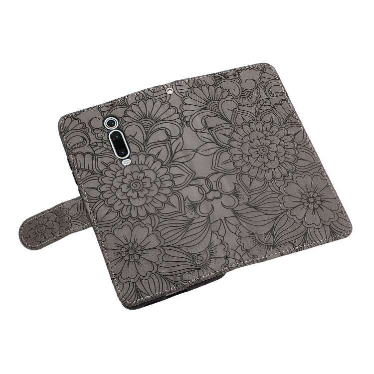 For Xiaomi Redmi K20 Skin Feel Embossed Sunflower Horizontal Flip Leather Case with Holder & Card Slots & Wallet & Lanyard