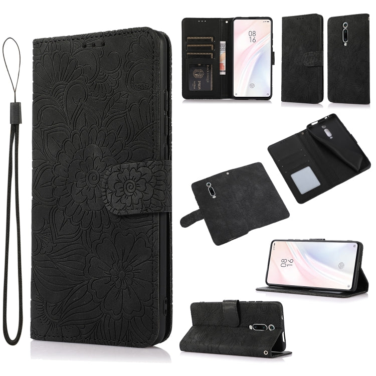 For Xiaomi Redmi K20 Skin Feel Embossed Sunflower Horizontal Flip Leather Case with Holder & Card Slots & Wallet & Lanyard