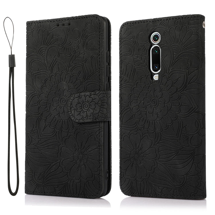 For Xiaomi Redmi K20 Skin Feel Embossed Sunflower Horizontal Flip Leather Case with Holder & Card Slots & Wallet & Lanyard