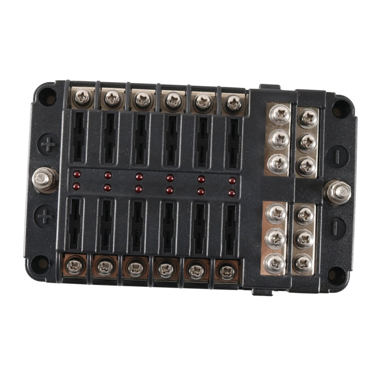 A5517 12 Way Fuse Box Blade Fuse Holder with LED Warning Indicator for Auto Car Truck Boat