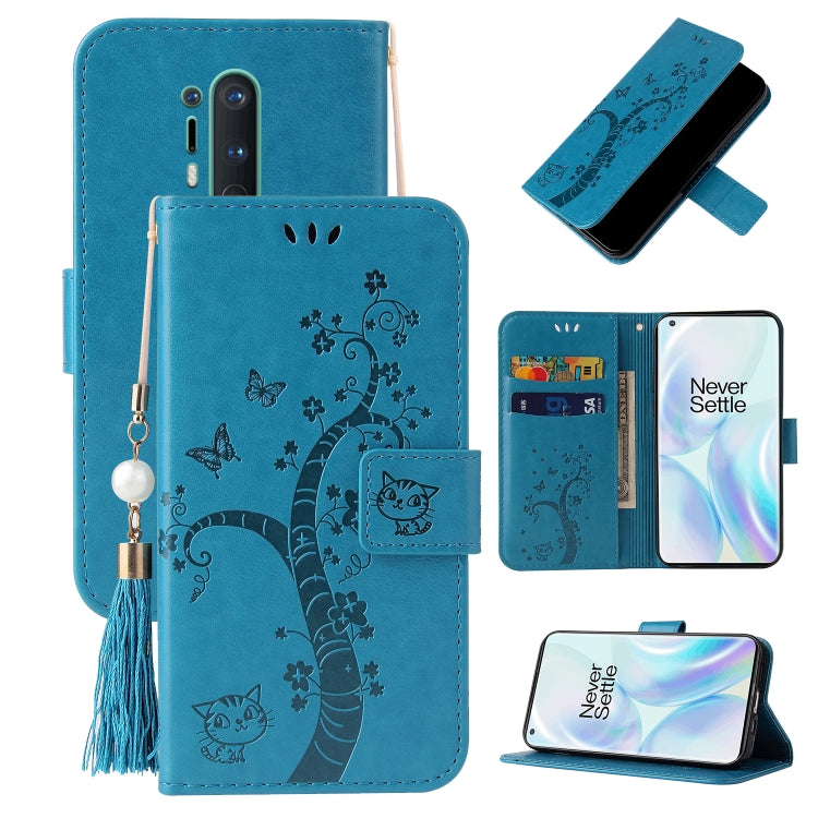 For OnePlus 8 Pro Embossed Lucky Tree Horizontal Flip Leather Case with Holder & Card Slot & Wallet & Lanyard