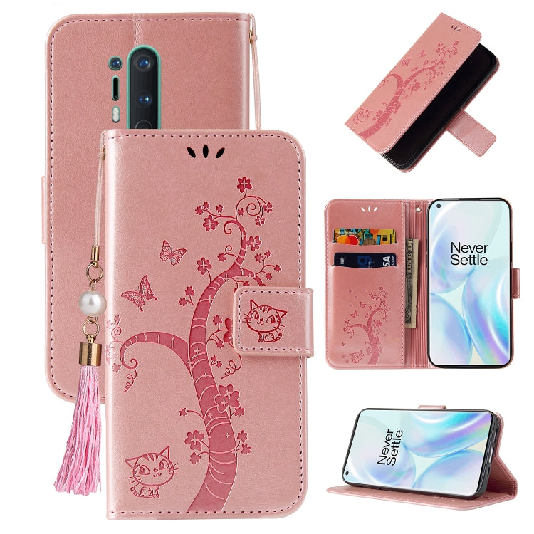 For OnePlus 8 Pro Embossed Lucky Tree Horizontal Flip Leather Case with Holder & Card Slot & Wallet & Lanyard