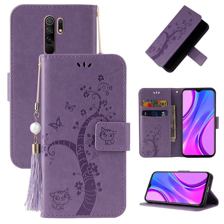 For Xiaomi Redmi 9 Embossed Lucky Tree Horizontal Flip Leather Case with Holder & Card Slot & Wallet & Lanyard