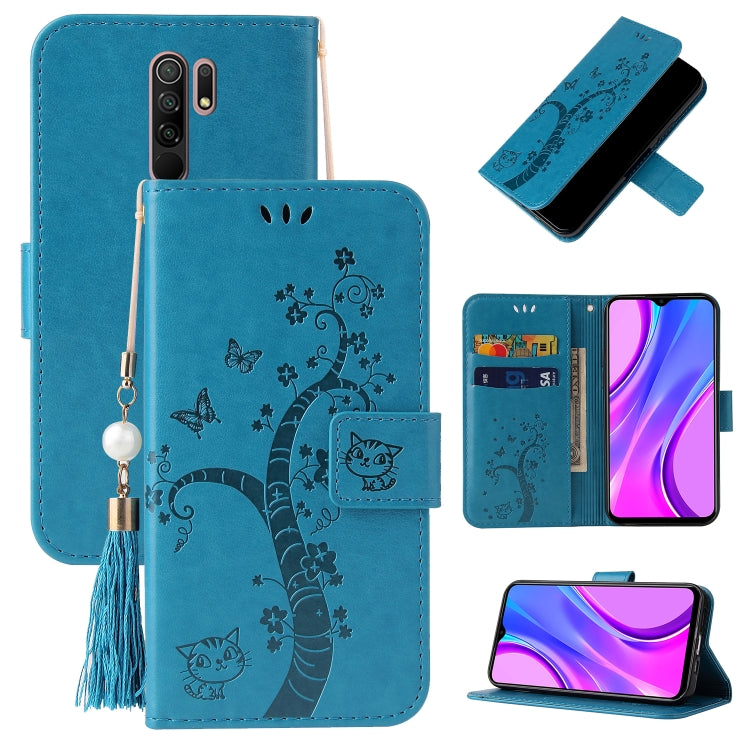 For Xiaomi Redmi 9 Embossed Lucky Tree Horizontal Flip Leather Case with Holder & Card Slot & Wallet & Lanyard