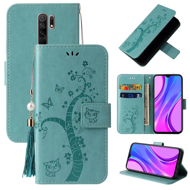 For Xiaomi Redmi 9 Embossed Lucky Tree Horizontal Flip Leather Case with Holder & Card Slot & Wallet & Lanyard
