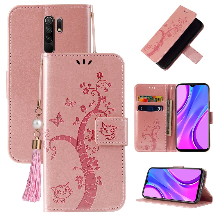 For Xiaomi Redmi 9 Embossed Lucky Tree Horizontal Flip Leather Case with Holder & Card Slot & Wallet & Lanyard