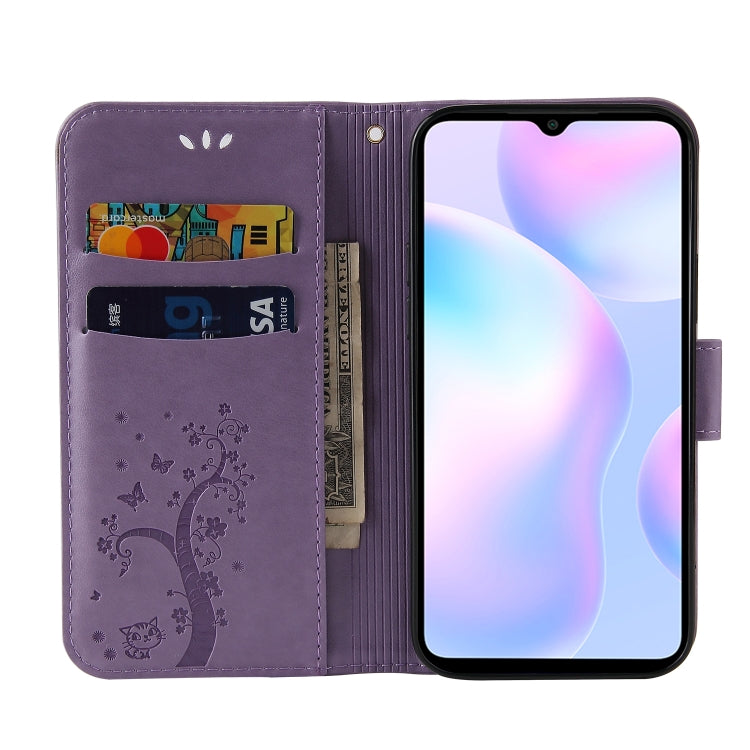 For Xiaomi Redmi 9A Embossed Lucky Tree Horizontal Flip Leather Case with Holder & Card Slot & Wallet & Lanyard