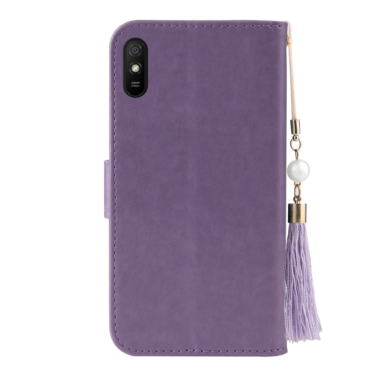 For Xiaomi Redmi 9A Embossed Lucky Tree Horizontal Flip Leather Case with Holder & Card Slot & Wallet & Lanyard