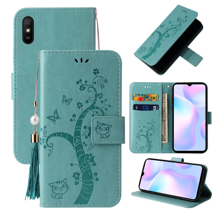 For Xiaomi Redmi 9A Embossed Lucky Tree Horizontal Flip Leather Case with Holder & Card Slot & Wallet & Lanyard